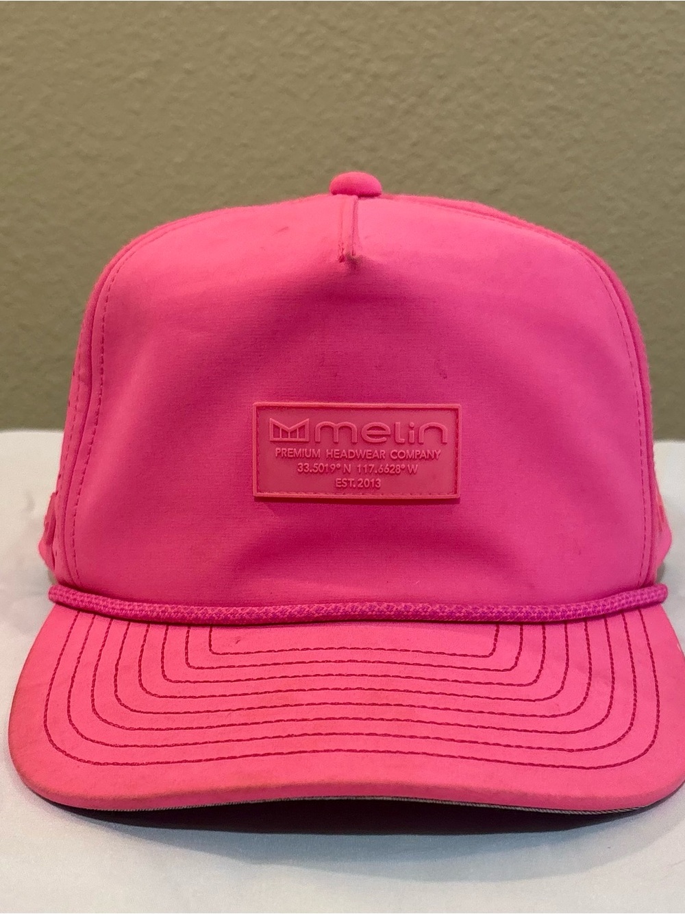 Neon Pink Coronado Brick Hydro Performance Snapback Hat.